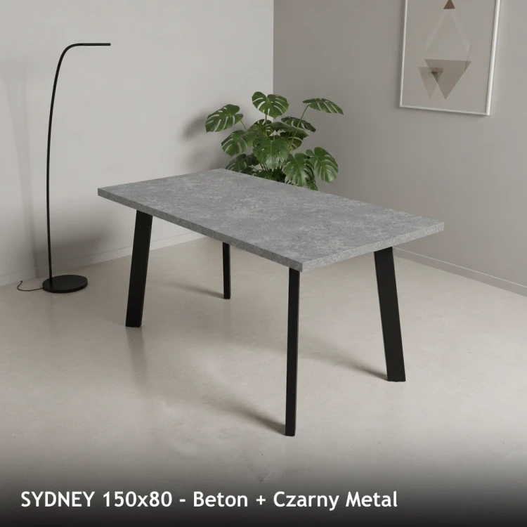 SYDNEY 150x80 - Beton + Czarny Metal