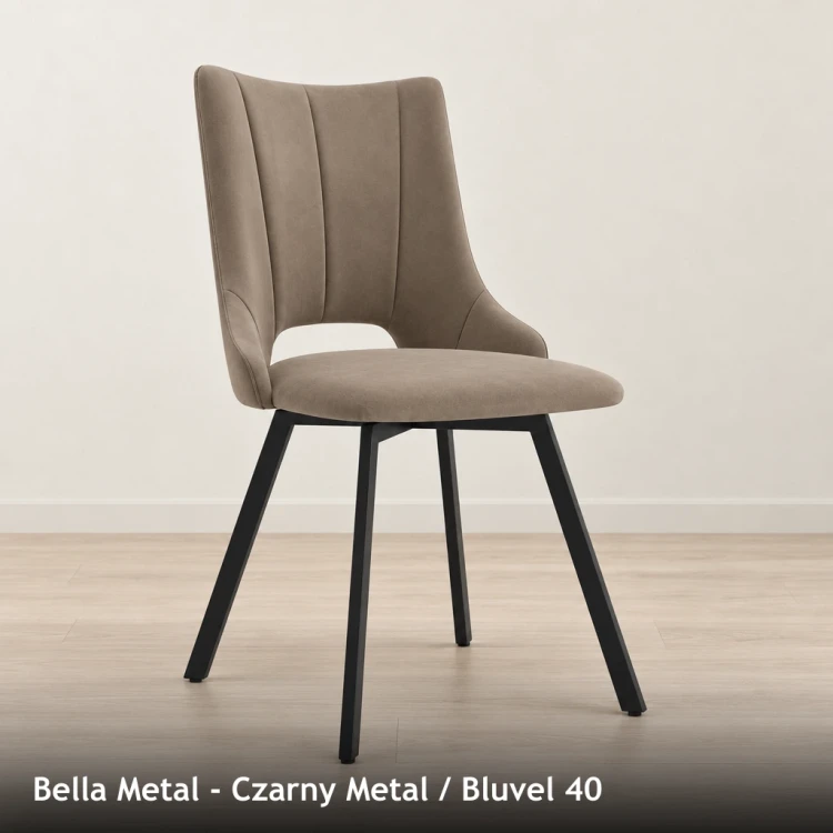 BELLA METAL - stelaż Czarny Metal, tkanina Bluvel 40