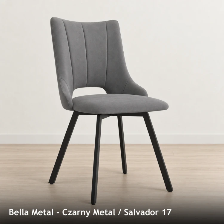 BELLA METAL - stelaż Czarny Metal, tkanina Salvador 17