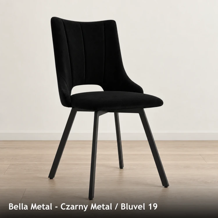 BELLA METAL - stelaż Czarny Metal, tkanina Bluvel 19