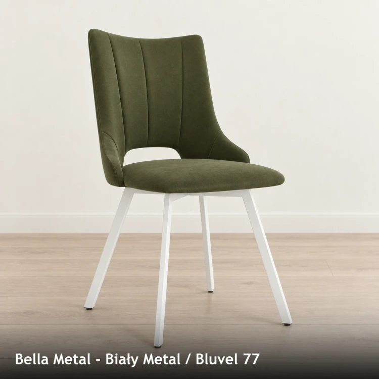 BELLA METAL - stelaż Biały Metal, tkanina Bluvel 77