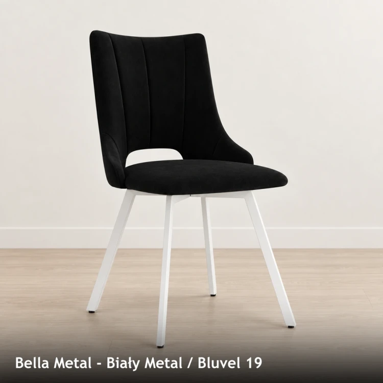BELLA METAL - stelaż Biały Metal, tkanina Bluvel 19