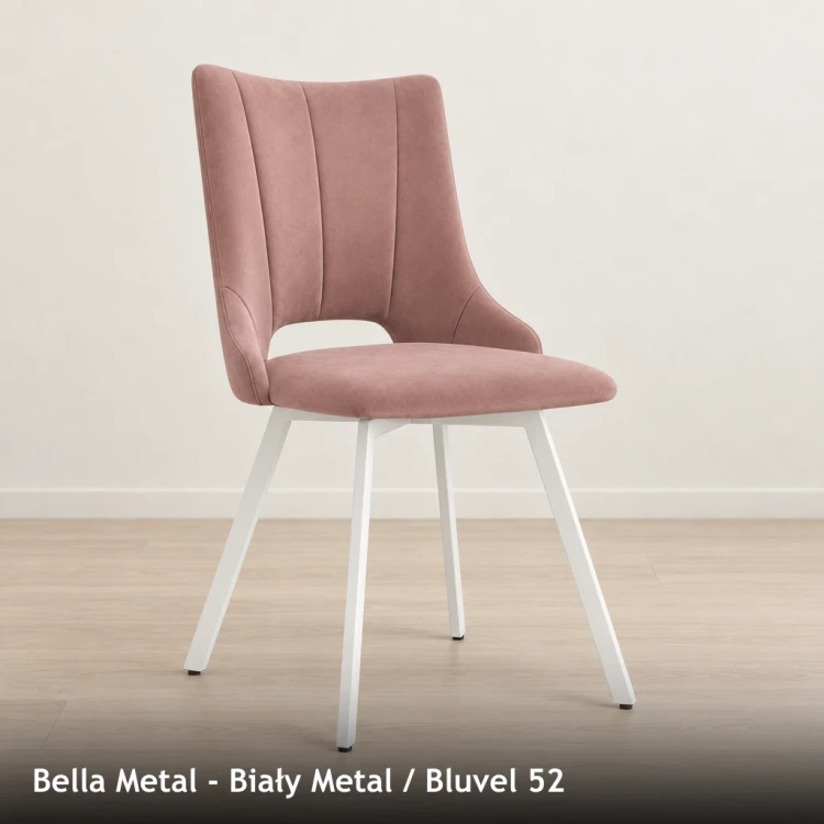 BELLA METAL - stelaż Biały Metal, tkanina Bluvel 52