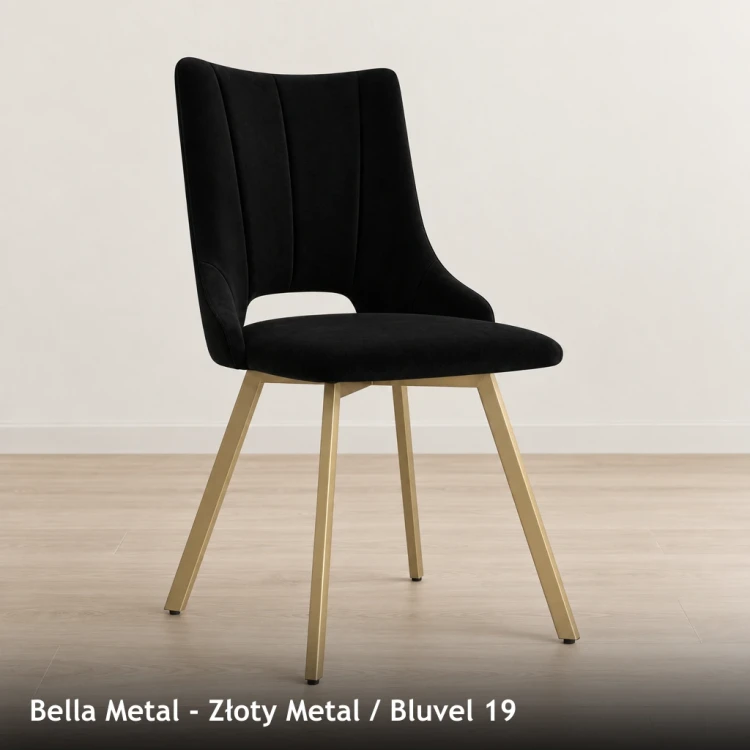BELLA METAL - stelaż Złoty Metal, tkanina Bluvel 19