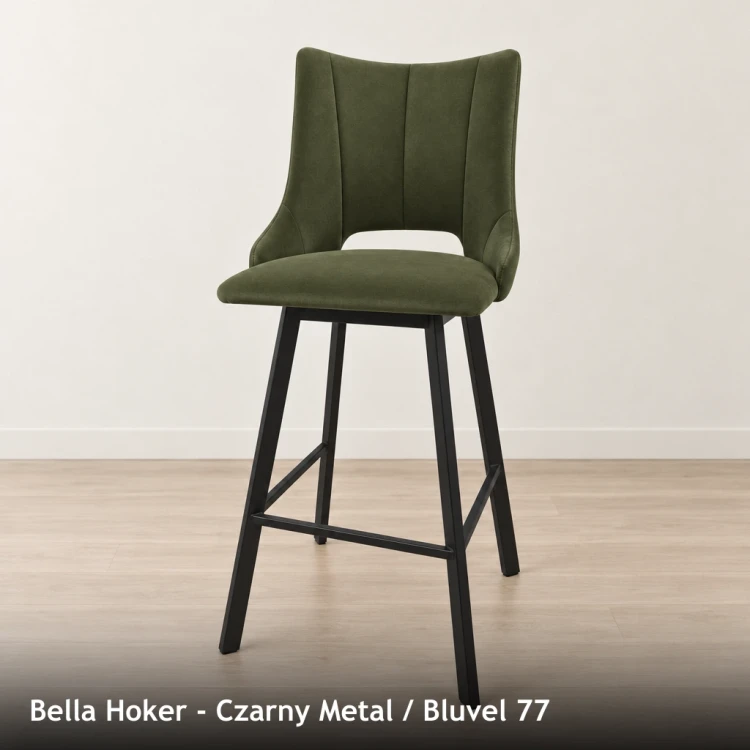 BELLA HOKER - stelaż Czarny Metal, tkanina Bluvel 77