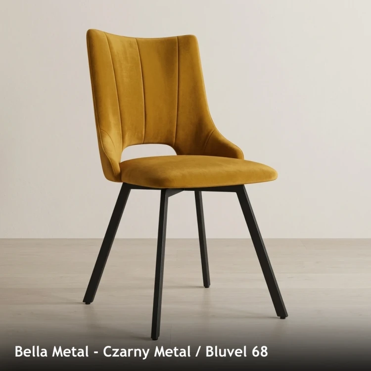 BELLA METAL - stelaż Czarny Metal, tkanina Bluvel 68