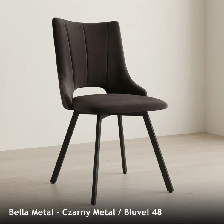 BELLA METAL - stelaż Czarny Metal, tkanina Bluvel 48