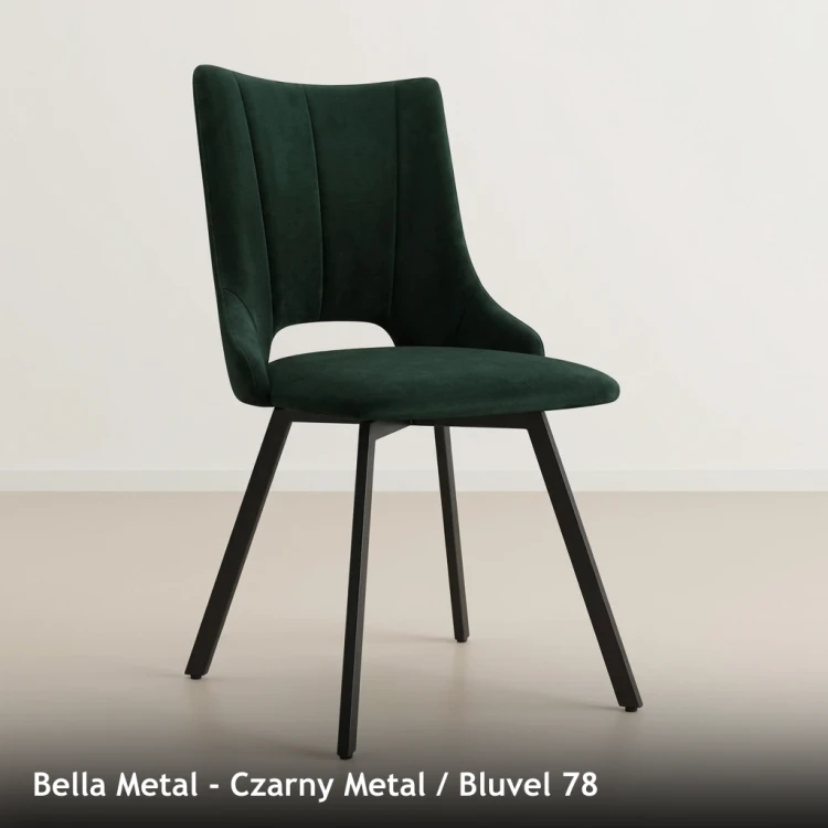 BELLA METAL - stelaż Czarny Metal, tkanina Bluvel 78