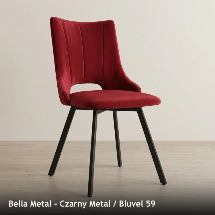 BELLA METAL - stelaż Czarny Metal, tkanina Bluvel 59