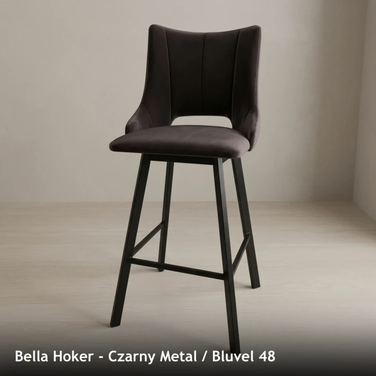 BELLA HOKER - stelaż Czarny Metal, tkanina Bluvel 48
