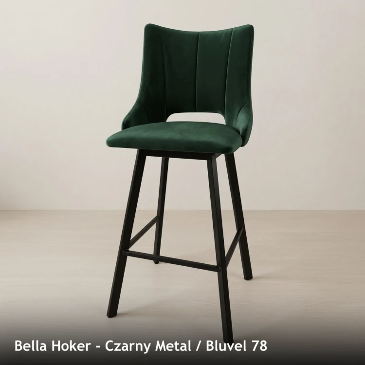 BELLA HOKER - stelaż Czarny Metal, tkanina Bluvel 78