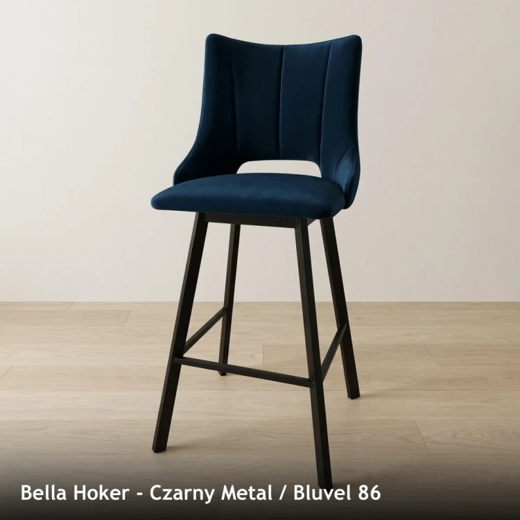 BELLA HOKER - stelaż Czarny Metal, tkanina Bluvel 86