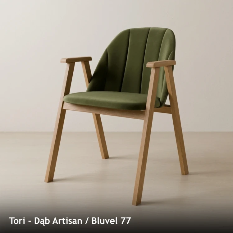 TORI - stelaż Dąb Artisan, tkanina Bluvel 77