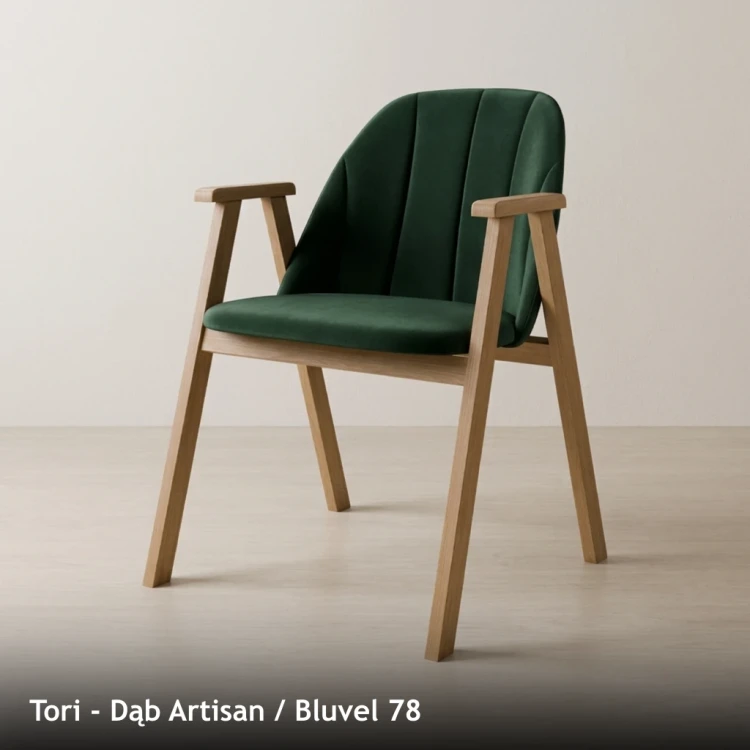 TORI - stelaż Dąb Artisan, tkanina Bluvel 78