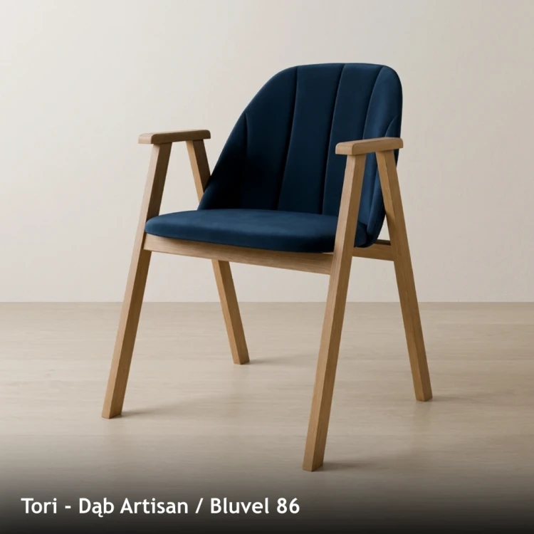TORI - stelaż Dąb Artisan, tkanina Bluvel 86