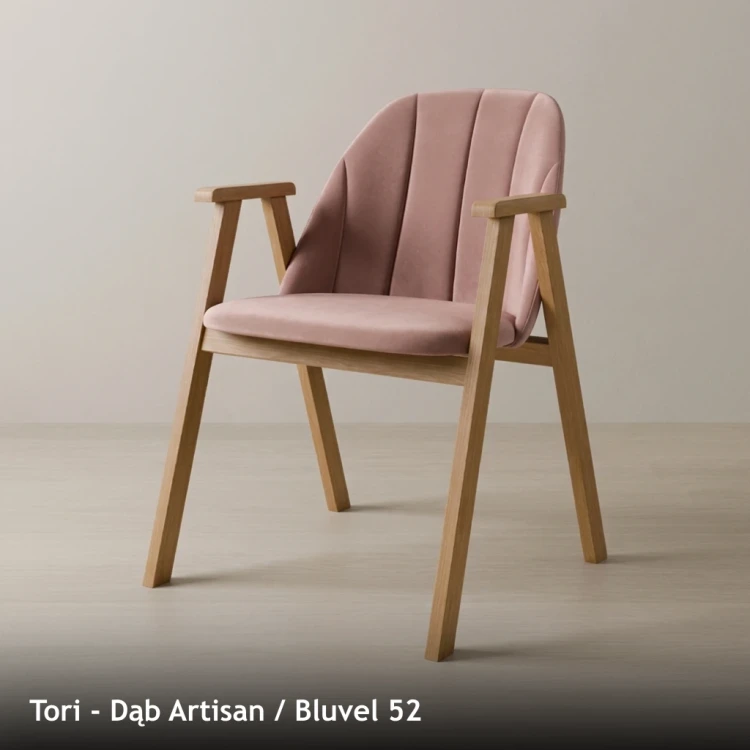TORI - stelaż Dąb Artisan, tkanina Bluvel 52