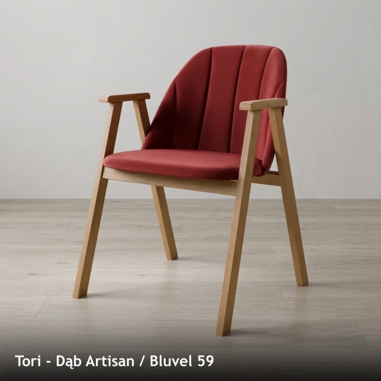 TORI - stelaż Dąb Artisan, tkanina Bluvel 59