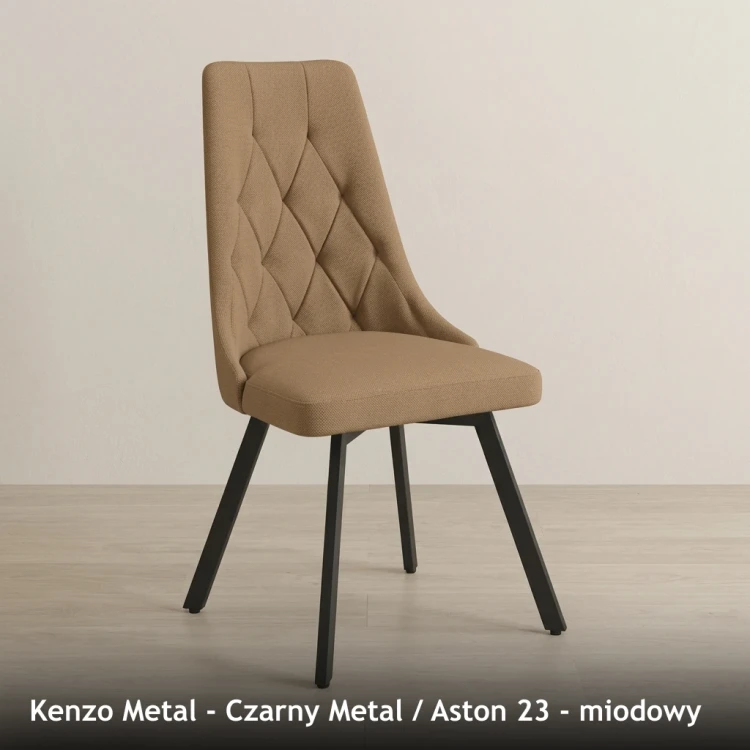 KENZO METAL - stelaż Czarny Metal, tkanina Aston 23, miodowy