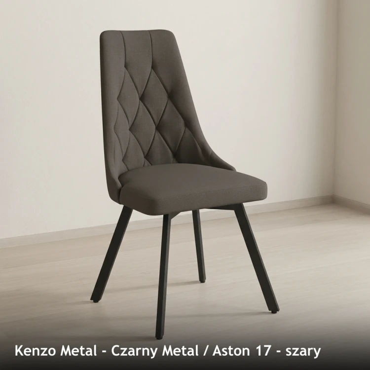KENZO METAL - stelaż Czarny Metal, tkanina Aston 17, szary