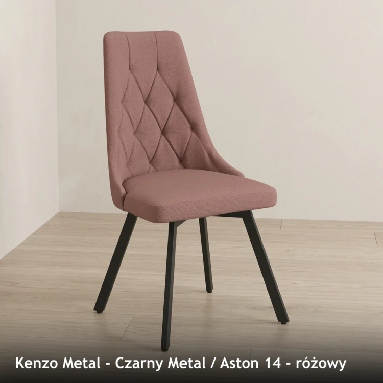 KENZO METAL - stelaż Czarny Metal, tkanina Aston 14, różowy