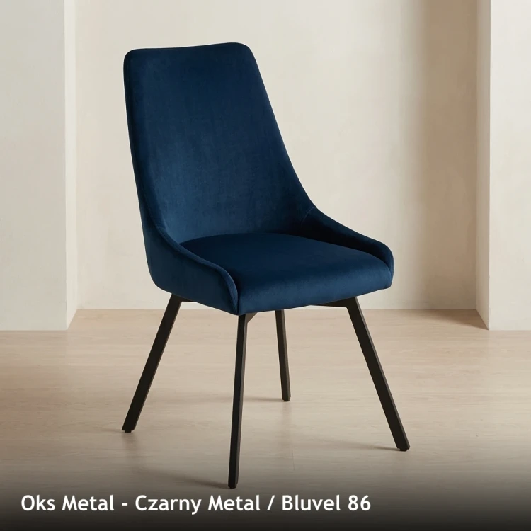 OKS METAL - stelaż Czarny Metal, tkanina Bluvel 86