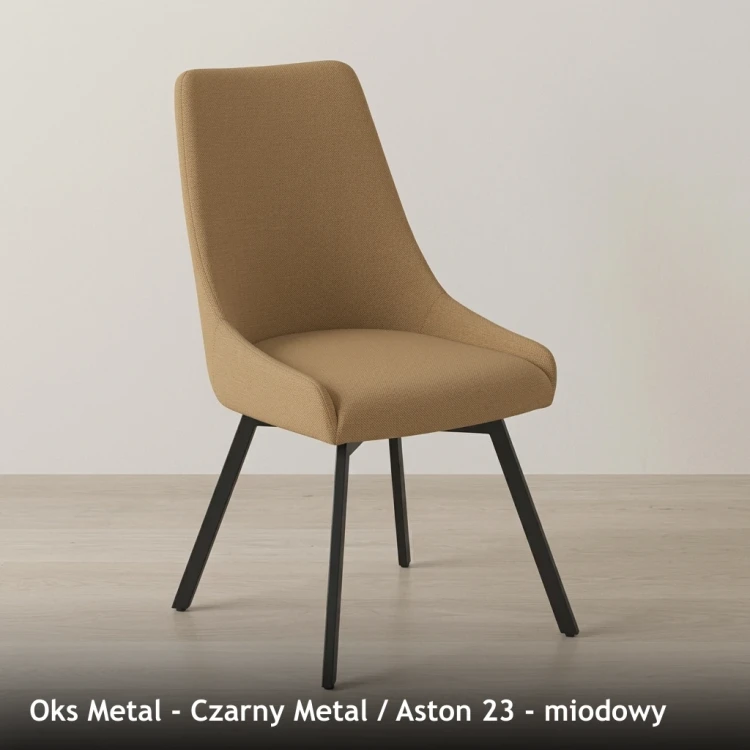 OKS METAL - stelaż Czarny Metal, tkanina Aston 23, miodowy