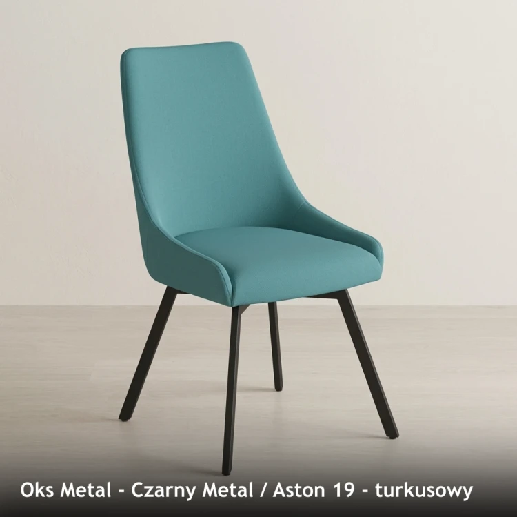OKS METAL - stelaż Czarny Metal, tkanina Aston 19, turkusowy