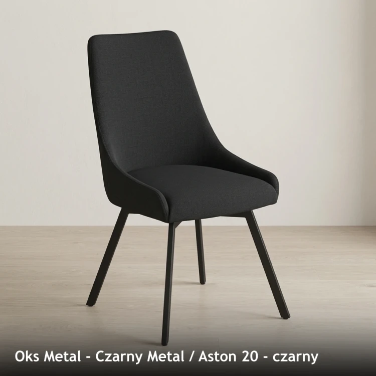 OKS METAL - stelaż Czarny Metal, tkanina Aston 20, czarny