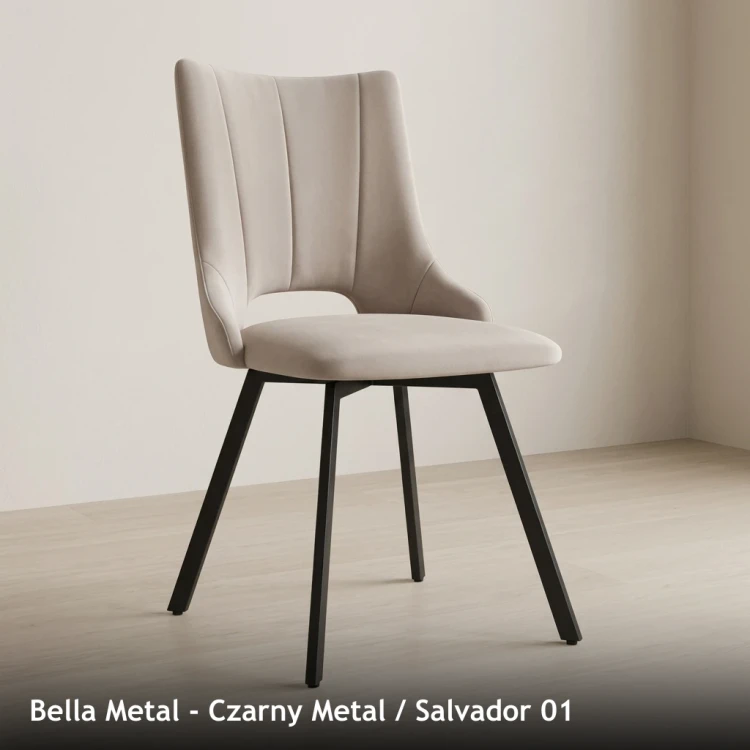 BELLA METAL - stelaż Czarny Metal, tkanina Salvador 01