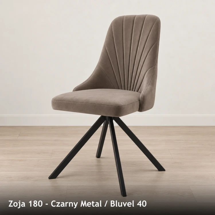 ZOJA 180 - stelaż Czarny Metal, tkanina Bluvel 40