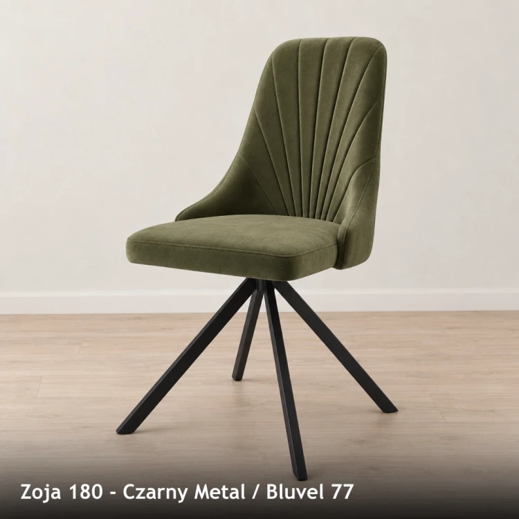 ZOJA 180 - stelaż Czarny Metal, tkanina Bluvel 77