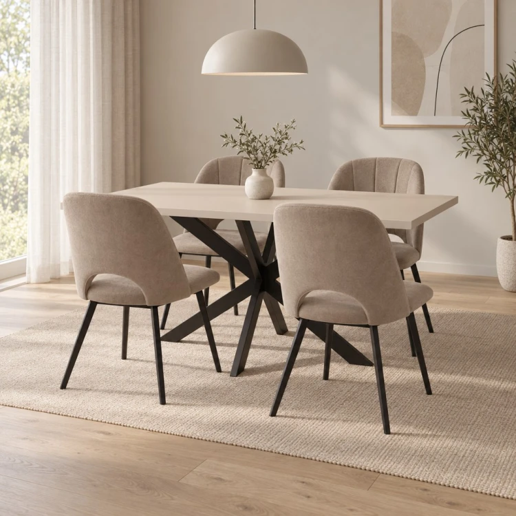 MAJA II METAL + TOKIO 150x80 - jadalnia, 4 krzesła