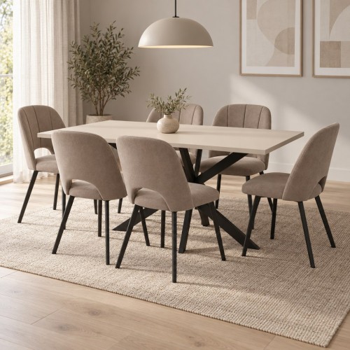MAJA II METAL + TOKIO 150x80 - jadalnia, 6 krzeseł
