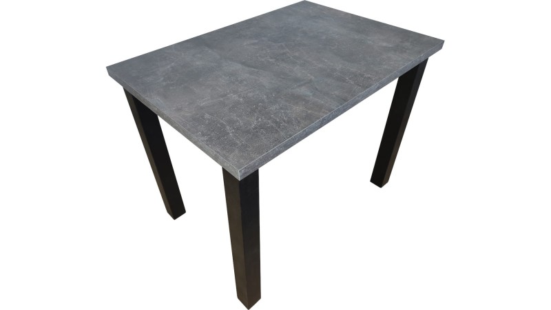 Stół prostokątny MINI - Beton + Czarny, L, NR, Proste, 3