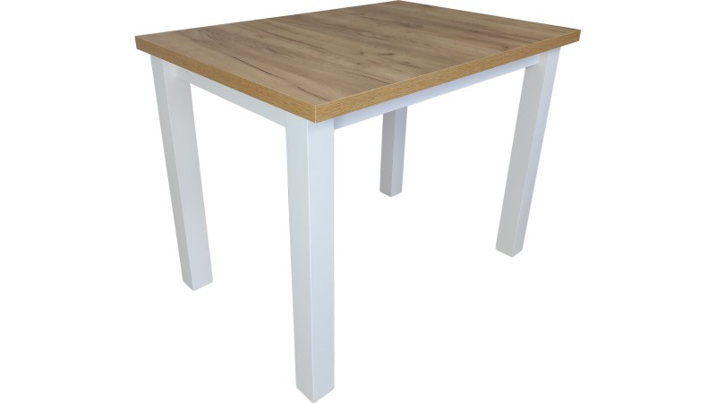 Stół prostokątny MINI - Dąb Craft + Biały, L, NR, Proste, 1
