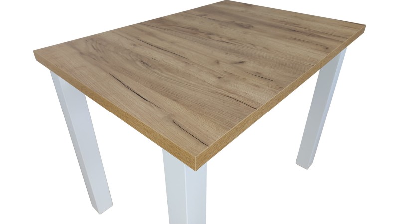 Stół prostokątny MINI - Dąb Craft + Biały, L, NR, Proste, 3