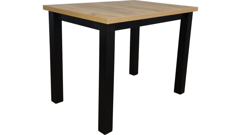 Stół prostokątny MINI - Dąb Craft + Czarny, L, NR, Proste, 1