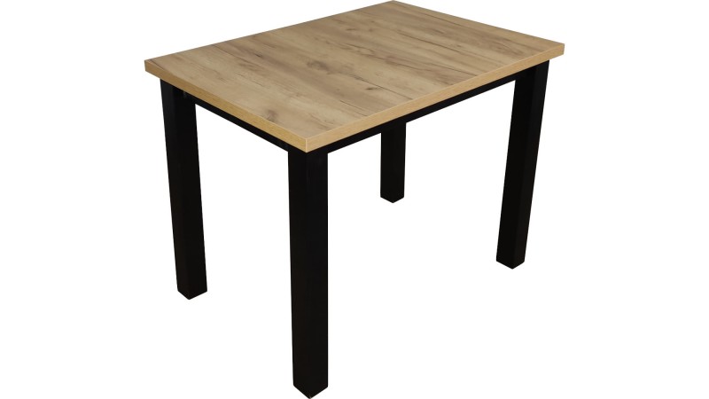 Stół prostokątny MINI - Dąb Craft + Czarny, L, NR, Proste, 2