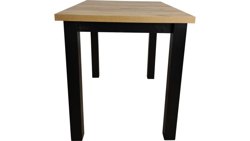 Stół prostokątny MINI - Dąb Craft + Czarny, L, NR, Proste, 3