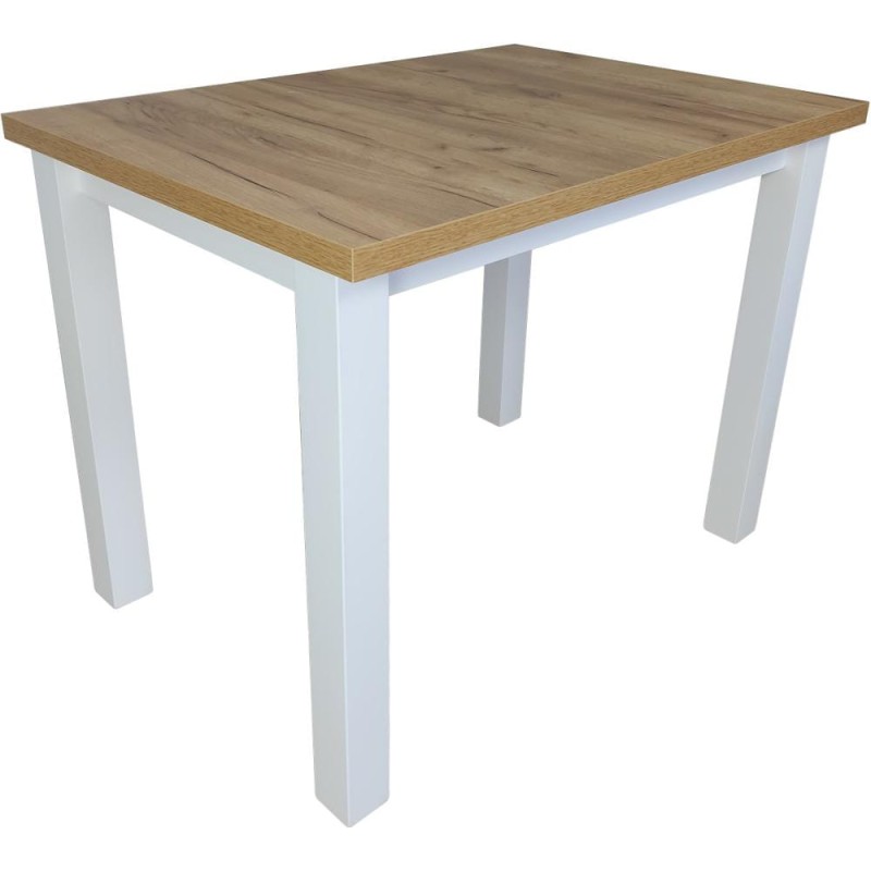 Stół prostokątny MINI - Dąb Craft + Biały, L, NR, Proste, 1